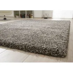 Steffensmeier Hochflor Teppich Twilight | 160x230 cm | Grau meliert - Hochwertiger Wohnzimmerteppich aus elastischem Polypropylen mit 50 mm dicken Flor und Soft-Touch-Effekt, ideal für langlebige Nutzung und Schadstoffgeprüft.