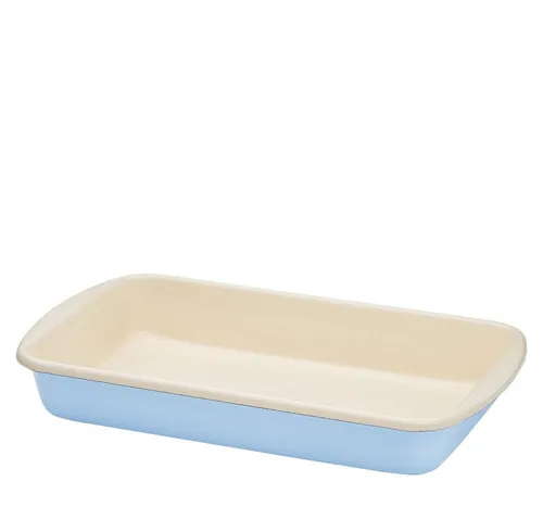 Riess Auflaufform Classic Pastell - Rechteckige Emailleform - Hochwertige Auflaufform aus Emaille in zarten Pastellfarben, hitzefest bis 450°C, schnitt- und kratzfest sowie leicht zu reinigen - ideal für energiesparendes Kochen.