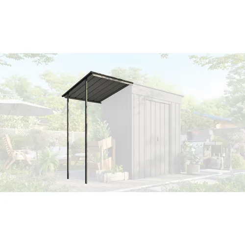 Globel Schleppdach für Skillion 64 + 84, anthrazit - Zubehör für Gartenhäuser: Das anthrazitfarbene Schleppdach erweitert Ihre Stellfläche um ca. 1m² – ideal für Grill, Liegestuhl oder Pflanzen.