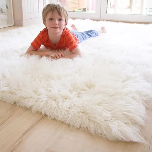 Steffensmeier Flokati 1500 Teppich - Teppiche Gegend, handgewebt aus 100% Schurwolle aus Neuseeland, idealer Blickfang für Schlafzimmer und Wohnzimmer, besonders weich und hochflorig
