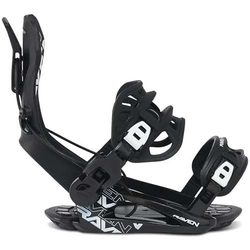 RAVEN Snowboard Bindung Fastec FT360 oder Multientry FTM450, FTM500, GT Alu (FT360 Black, S(35-39))