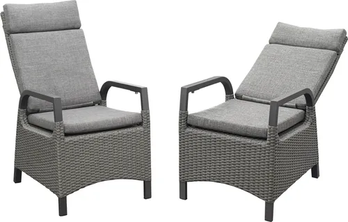 Sessel 2er Set bellavista Sydney Polyrattan/Alu - Stühle aus robustem Polyrattan und Aluminium, wetterfest und ideal für den Garten oder Balkon, bieten hohen Komfort und stilvolles Design.