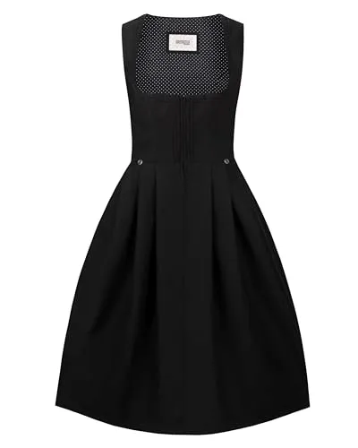 Stockerpoint Damen Zita Midi Dirndl ohne Schürze, schwarz, Größe 36 - Dirndl für Damen, vielseitig kombinierbar für jeden Anlass, mit eleganter Kleidweste für einen stilvollen Look.