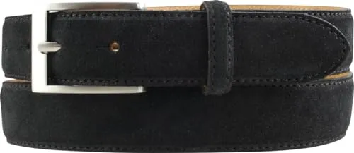 BELTINGER Italienischer Veloursleder-Gürtel 30 mm - Herren-Gürtel aus hochwertigem italienischem Veloursleder, 30 mm breit, mit eleganter Zamak-Schließe in Silber für stilvollen Komfort und Langlebigkeit.