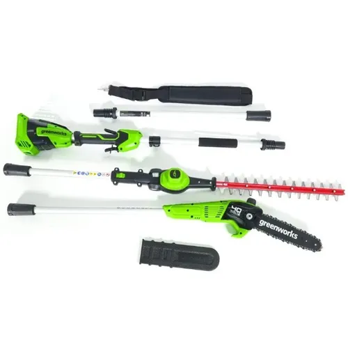Greeworks GD40PSH - Akku-Hecken- und Baumschere mit Verlängerungsschaft - Sonstige Gartentechnik mit 40V Li-Ion Akku, ideal für hohe Hecken und Äste bis 230mm Durchmesser, automatisch schmierendes Schneidgerät für müheloses Arbeiten.