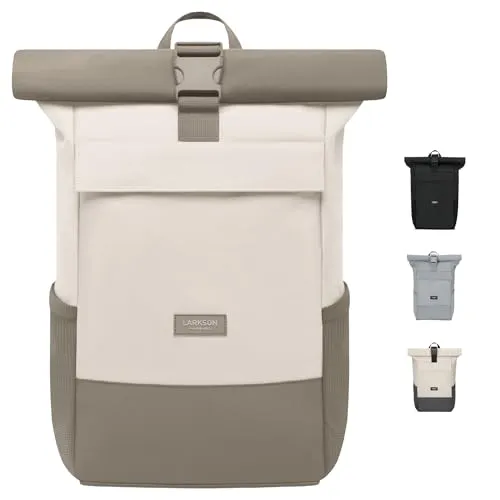 LARKSON Cityrucksack No 4, Rolltop für Damen und Herren - Wasserabweisender Rucksack mit praktischem Laptopfach, perfekt für den Alltag. Aus recyceltem Polyester gefertigt, bietet er Platz für alles Wichtige.