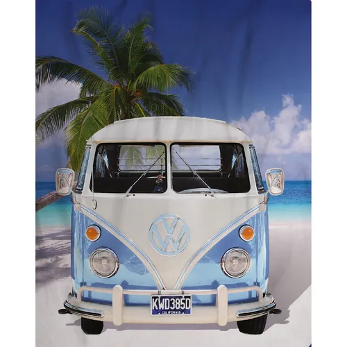 Kuscheldecke VW Bulli T1 Volkswagen Fleecedecke 130x170 Wohndecke Tagesdecke 048