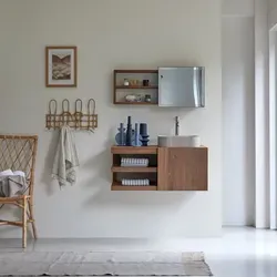 Badezimmerschrank aus Nussbaumholz 90 Typo