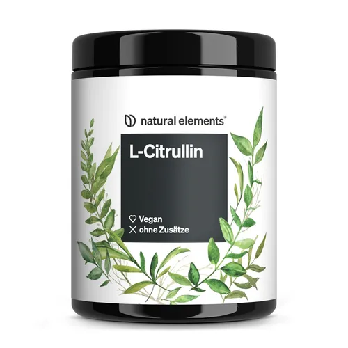 L-Citrullin Pulver NATURAL ELEMENTS - Nahrungsergänzungsmittel für optimale Aminosäurenversorgung, unterstützt die Durchblutung und Ausdauer mit 8 g pro Tag.