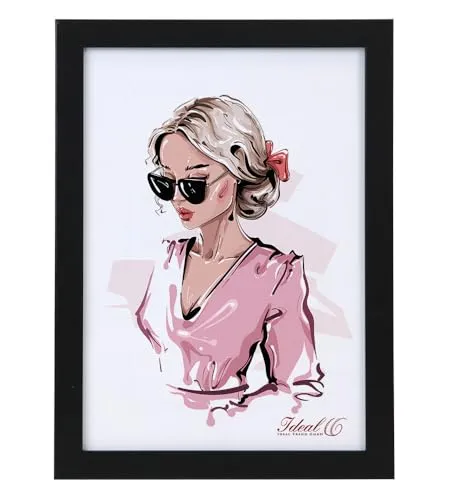 IDEAL TREND Bilderrahmen Hekla Holzrahmen Posterrahmen Picture Frame Collage Poster Foto Rahmen: Farbe: Schwarz | Format: 10x15