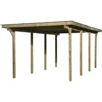 Weka 606 Einzelcarport 300 x 600 cm - Kesseldruckimprägniertes Holz-Carport mit Flachdach, idealer Schutz für Ihr Fahrzeug und langlebig durch hochwertige Verarbeitung.