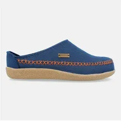 Haflinger Blizzard Credo Filzpantoffel blau 43 - Bequeme Filzpantoffeln mit Gummisohle in Kaskade-Blau, ideal für gemütliche Stunden zu Hause. Robust und warm, perfekt für jeden Untergrund.