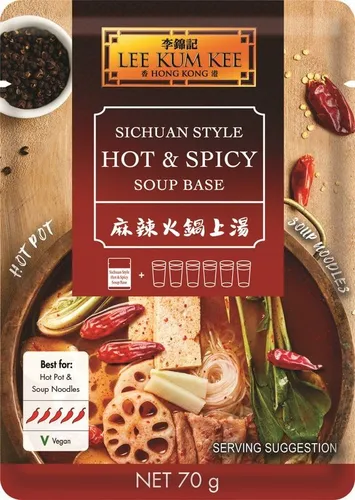 LEE KUM KEE Suppenbasis für scharfen Sichuan-Hot-Pot 70g | Fondue | Feuertopf