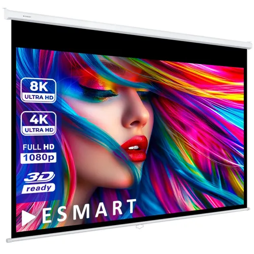 ESMART Professional MIROLO Rollo-Leinwand - 180 cm Bild 160 x 90 cm (72"), ideal für Heimkino mit optimalem Betrachtungswinkel und Gain-Faktor 1,1