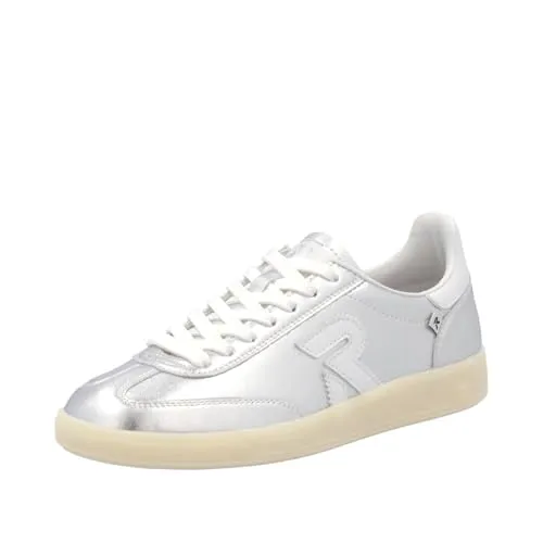 Rieker W2200 Argento/Weiss Gr. 40 Damen-Sneaker - Echtes Leder Sneaker mit Swing2Go-Technologie für ultimativen Komfort und Stil.