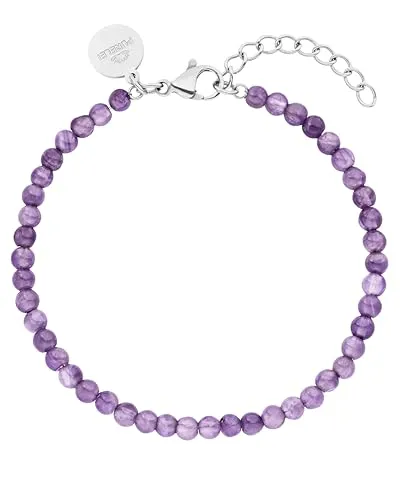 Purelei® Amethyst Armband (Silber) – Elegantes Damen Armband mit verstellbarer Länge - Armbänder für Damen, inspiriert von Hawaii, wasserfest und ideal für individuelle Layering-Looks – ein perfektes Geschenk für besondere Anlässe.