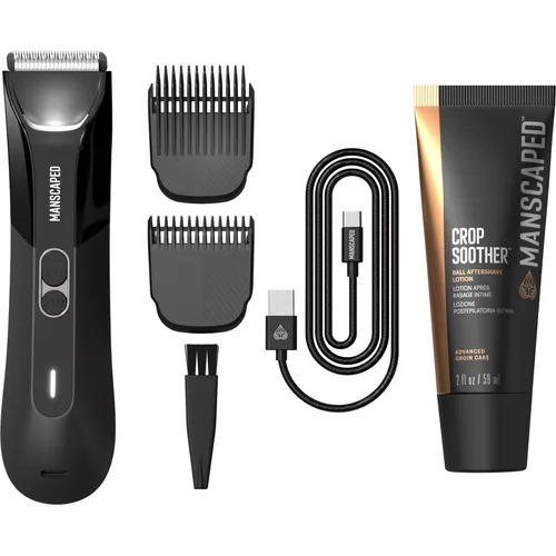 MANSCAPED Lawn Mower 4.0 Pro Essentials Kit - Bodygroomer mit SkinSafe™ Technology - Bodygroomer mit SkinSafe™ Technology, induktiver Ladung und 60 Minuten Laufzeit. Ideal für eine sanfte und sichere Rasur. Perfekt für die persönliche Pflege.