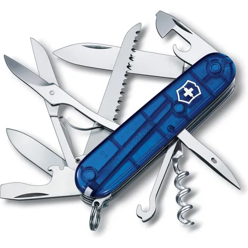 Victorinox Huntsman 1.3713.T2 - Schweizer Taschenmesser mit 15 Funktionen in Blau - Taschenmesser für Camping und Outdoor, vielseitig einsetzbar mit 15 Funktionen für jedes Abenteuer.