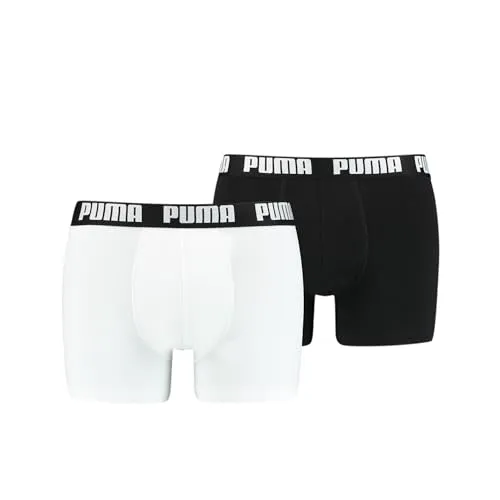 PUMA Herren Boxer Short Boxershort 2er Pack Größe S - XXL White/Black NEU, Größe:XL