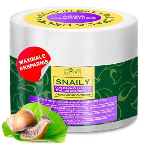 Luminer Schneckenschleim Creme 150 ml – Schneckencreme Gesichtscreme mit 70% Schneckenschleim, Hyaluronsäure & Vitamin C – Feuchtigkeitsspendende Anti Aging Hautpflege für alle Hauttypen