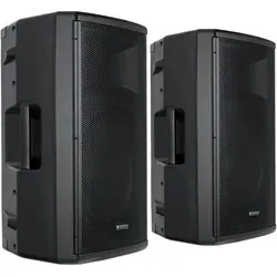 Pronomic E-215 MA Stereo Set - 2 aktive 2-Wege Boxen - Lautsprecherboxen mit Verstärker, 2x 120 Watt Leistung, Bluetooth-Empfänger und MP3-Player für kabellose Musikgenuss und einfache Bedienung.