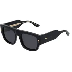Gucci GG1262S Herren-Sonnenbrille – Stilvolle Vollrand-Sonnenbrille - Brillen – Elegante Herren-Sonnenbrille mit schwarzem Kunststoff-Gestell und grauen Gläsern, perfekt für einen modischen Auftritt.