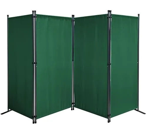Quick Star Paravent 4tlg. 165 x 220 cm in Grün - Paravent aus 100% Polyester, blickdicht und faltbar, ideal für flexible Raumgestaltung und Privatsphäre in jedem Raum.