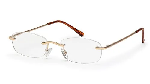 FILTRAL Randlose Lesebrille/Rahmenlose Unisex Lesehilfe mit Federbügeln für Damen & Herren in gold matt / +1,50 dpt. F4537746