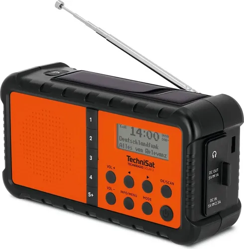 TechniSat DAB+ Digitalradio TECHNIRADIOSOLAR2 - Mobiles DAB+ UKW-Radio mit Solarladefunktion und bis zu 25 Stunden Akkulaufzeit, ideal für Outdoor-Abenteuer