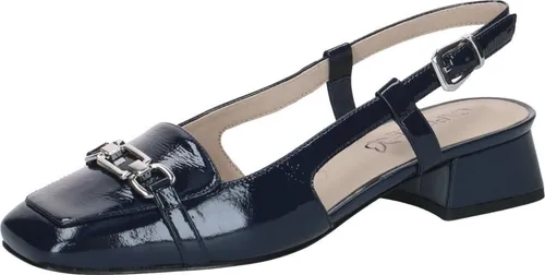 Caprice Pumps Leder - Elegante Sling-Pumps mit glänzendem Obermaterial und modernem Design. Der stabile Blockabsatz sorgt für hohen Tragekomfort – ideal für Büro und besondere Anlässe.