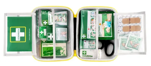 Cederroth Erste-Hilfe-Tasche FirstAid Kit, 29-teilig gefüllt - Erste-Hilfe-Tasche mit 29 Teilen für die schnelle Versorgung kleiner Verletzungen. Strapazierfähige Soft-Case-Tasche schützt vor Staub und Schmutz, ideal für Haushalt und Büro.