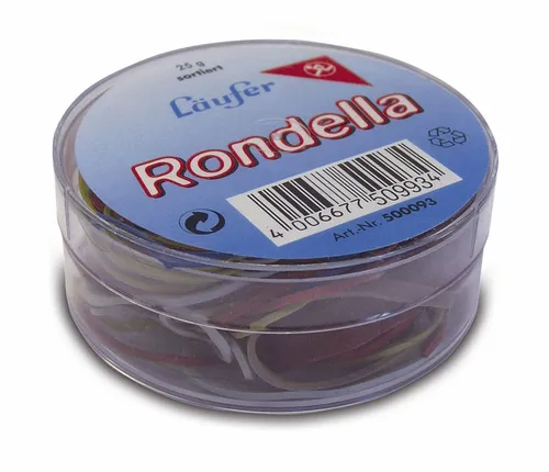 Läufer 50443 Rondella Gummiringe Nr. 8, Durchmesser 50 mm, 25g Runddose, rot, besonders langlebig