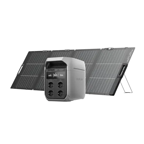 Ecoflow DELTA 3 Plus Powerstation 1.024 Wh - Ladestationen für Wohnmobile und Outdoor, mit ultra-schneller LiFePO4-Batterie und X-Boost Technologie für zuverlässige Notstromversorgung.