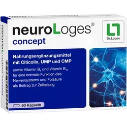 neuroLoges® concept - 60 Kapseln - Nahrungsergänzungsmittel für die Nervenregeneration mit Citicolin, UMP und CMP. Unterstützt die normale Funktion des Nervensystems und die Zellteilung.