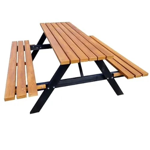 Picknicktisch Jacky - Klappbarer Gartentisch aus Kiefernholz, 180 cm - Der Picknicktisch Jacky aus hochwertigem Kiefernholz bietet eine praktische Lösung für Gartenpartys. Mit klappbaren Sitzbänken ist er platzsparend und ideal für gesellige Stunden im Freien.