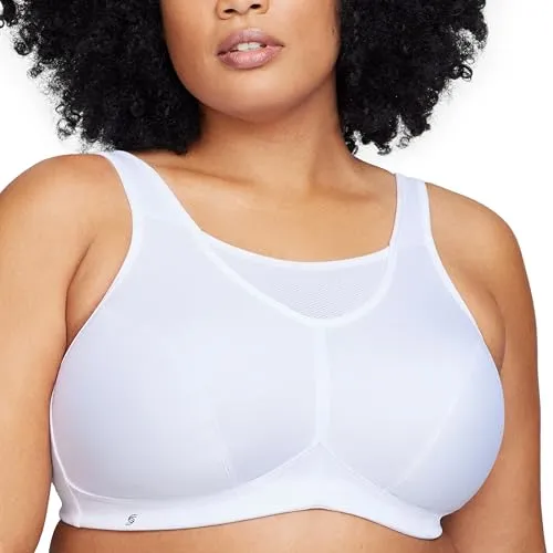 Glamorise Plusgröße Bustier Sport-BH Nr. 1066 - Funktionsunterwäsche mit bestem Halt, atmungsaktiv und ideal für sportliche Aktivitäten. Der Bustier bietet außergewöhnliche Unterstützung und Komfort durch verstärkte Cups und extrabreite Träger.
