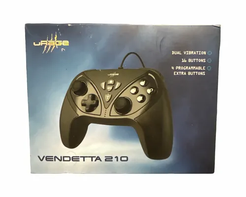 uRage Gamepad Vendetta 210 - PC Controller mit Dual Vibration - Ergonomischer PC Controller mit 2m Kabel, Dual-Vibration und 4 zusätzlichen Tasten für ein intensives Gaming-Erlebnis.
