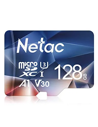 Netac Micro-SD-Karte 128GB, A1, U3, C10, V30, 4K, 667X, UHS-I, Geschwindigkeiten bis zu 100/30 MB/s (R/W)