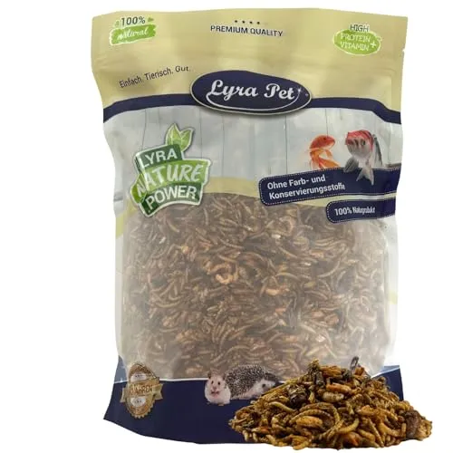 Lyra Pet® Protein Boost Insekten Mix - 1 kg für Vögel, Reptilien & Nager - Vogelfutter mit 54,7% Rohprotein für optimale Vitalität. Die Mischung aus Shrimps, Mehlwürmern und Grashüpfern bietet essentielle Aminosäuren und ist ideal für diverse Tierarten.