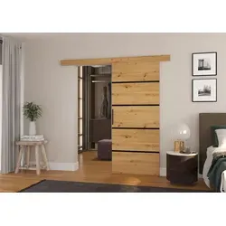 Wand-Schiebetür MULAN 96 – Artisan mit Soft-Close - Platzsparende Wand-Schiebetür für klassische Türöffnungen. Optional mit Soft-Close für leises Schließen. Robuste Laminatplatte und modernes Design schaffen zusätzlichen Freiraum und stilvolle Akzente in jedem Raum.