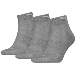 Puma 3P Cushioned Quarter Sock Grau Gr 43/46