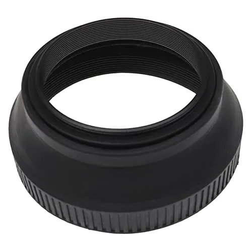 vhbw Gegenlichtblende kompatibel mit Panasonic Lumix G 20mm f/1.7 II ASPH - Weitwinkel-Streulichtblende, Matt-Schwarz, Gummi, Rund