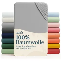 Laleni Spannbettlaken Atmungsaktives weiches und wärmendes Spannbettlaken, Baumwolle, Gummizug: rundum, (2 Stück), Kinderbett, Spielgitter, Wiege oder Stubenwagen mit Rundumgummizug grau 60x120 cm x 70x140 cm