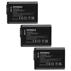 EXTENSILO 3x Akku kompatibel mit Sony Alpha A6000, A6300, A7R II, A6400, A7r ILCE-7K Kamera (1050mAh, 7,4V, Li-Ion)