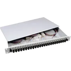 Spleißbox SC 50/125μm OM3 nicht -- ausziehbar 24 Pigtails/12 Kuppl. Glasfaserverkabelung Glasfaser