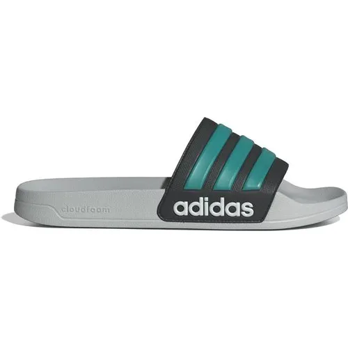 adidas Unisex Adilette Shower Slides, Core Black/Pure Teal/Grey Two - Dusch- & Badeschuhe für Herren mit Cloudfoam-Zwischensohle für ultimativen Komfort und ein weiches Tragegefühl.
