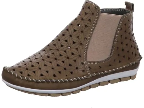 Gemini Damen Stiefelette 382510-01 mit floralem Muster, Größe 42 EU, Grün - Stylische Stiefelette für modebewusste Frauen! Hochwertiges Leder und praktischer Reißverschluss sorgen für Komfort. Die herausnehmbare Innensohle ermöglicht individuelle Anpassungen. Genießen Sie jeden Schritt auf der flexiblen Laufsohle!