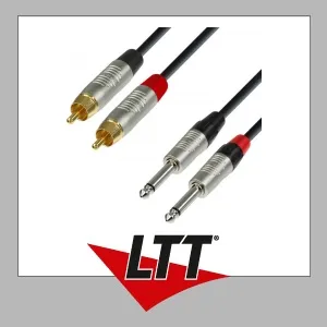 Adam Hall Cables K4 TPC 0150 Audiokabel REAN 2 x Cinch male auf 2 x 6,3 mm