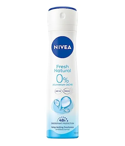 NIVEA Deodorant Fresh Natural Spray 150 ml - 48h Schutz und ein frischer, leichter Duft für den ganzen Tag. Dermatologisch getestet und frei von Farb- und Konservierungsstoffen, ideal für die tägliche Pflege.