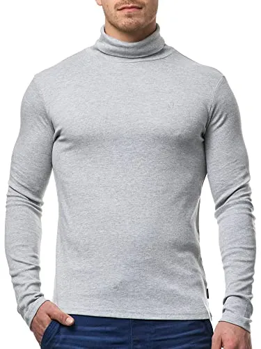 Indicode Herren Eagon Langarmshirt mit Rollkragen | Langarm Shirt Longsleeve für Männer in Grey Mix, M - Klassisches Langarmshirt mit Rollkragen für Herren. Weiches, elastisches Material sorgt für hohen Tragekomfort. Ideal für Büro und Freizeit – vielseitig kombinierbar.